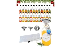 SMITHS MASON JARS Set di 24 mini bottiglie in vetro 60 ml con imbuto per versare, barattoli di vetro Smith's Mason trasparenti per campioni di Boston | Nessuna perdita per oli essenziali, colpi di zenzero, whisky