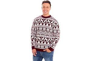 New Camp Ltd Christmas Xmas 2018 Mens Jumper Novelty Fairisle Santa Party Sweater Jumper Womens Unisex BAH Humpug Exclusively to Sizes - S/M/L/XL/2XL/3XL/4XL
