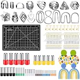 Yayatty 227 Pcs Polymer Clay Cutters for Earrings, 36 Clay Earring Cutters with Earring Cards, Clay Tools for Making Polymer