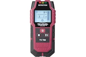 Testboy TV 700 digitaler Wandscanner (praktische Ampelanzeige, kontrastreiches LCD mit Hintergrundbeleuchtung, automatische Kalibrierung), Rot/Schwarz