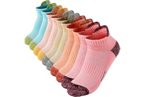 JSDOIN Trainer Socks Womens 5 Pairs, Trainer Running Socks Women Cushioned Breathable Sports Socks hilly Running Sock Cotton Ankle Athletic Socks for Girls
