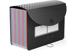 ABC life Carpeta de documentos A4, Carpeta A4, Carpeta de 26 compartimentos, Organizador de archivos, Bolsa de documentos de gran capacidad, Carpeta expandible en acordeón