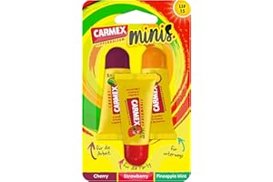 Carmex Minis – Soin des lèvres pour lèvres sèches et gercées, baume à lèvres avec vaseline, vitamine E, cire d'abeille et protection solaire, soin hydratant intense, dans un mini format pratique – (3