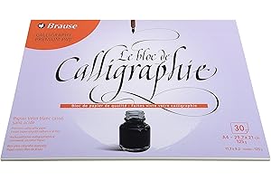Brause 96437B - Un bloc encollé de calligraphie 30 feuilles vélin blanc cassé 21x29,7 cm 125g