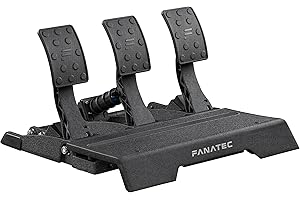 FANATEC CSL Elite Sim Racing Pedales v2 – Juego de tres Pedales (Embrague, Freno, Acelerador), Plug-y-Play, Sensores Hall Sin Contacto, RJ12/USB para PC, PS5, PS4, Xbox Series X|S, Xbox One