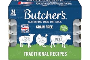 Butcher's Complete Wet Tray Grain Free Hypoallergenic Adult Dog Food Traditional Recipes Pack 24x150g - Lamb, Turkey & Beef