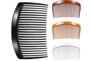 CHUANGDI 4 Pieces Plastic Side Hair Twist Comb French Twist Comb Teeth Hair Side Combs Hair Clips with 23 Teeth for Fine Hair Accessories Women Girls, 4 Colors