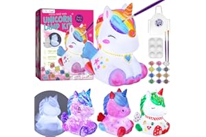 DIY-LAOESE Kit Lampada Unicorno 3D Set Pittura Giocattolo Bambini, Giochi Creativi bambina 6 7 8-12 Anni, Lavoretti Creativi bambini, Unicorno Regalo, Idee Regalo Bambina 4 5 6 7 8 9 10 11 12+ Anni Compleanno