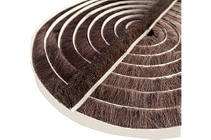 ZHENSFLOURISH Guarnizione a Spazzola, Paraspifferi Spazzola, 5m(L) X 9mm(B) X 15mm(D), Marrone, Paraspifferi Spazzola Adesivo, Guarnizione a Spazzola Autoadesiva, Guarnizione a Spazzola