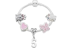 JEWELLERY HUT 5th Birthday Silver Plated Charm Bracelet for Girls with Gift Box (16)