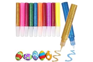 MBAIYO 10 Stück Glitter Glue Original,Glitzerkleber Zum Basteln Dekorieren Kreativen Gestalten Glitzer Stifte Mit Feiner Dosierspitze Glitter Glue Im Farbenfrohen Set DIY Kunst Handwerks Glitzerstifte