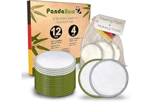 ‎PANDABAW PandaBaw® Abschminkpads waschbar [MIT 4 PEELING-PADS] - 2 Sorten Wattepads wiederverwendbar aus Bambus & Baumwolle - 16 Stück Reusable Cotton Pads Abschminktücher für angenehme Gesichtsreinigung