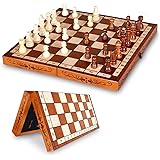 Dosenstek Folding Hand Crafted Wooden Wood Chess Set 30 X 30CM
