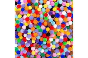 ADETEU Mini Pompons zum Basteln, 2000 Stück 1cm Mini Pompons, Mini Pompoms für Handwerk Herstellung, Pom Pom Bälle für Ostern, Weihnachten, Kinder, Bunte Pompons für Lustige DIY Kreative Handwerk