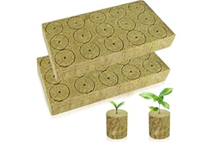 Nuyoah Steinwolle Anzucht Würfel Hydroponik Rockwool Cube Steinwollwürfel 4x4x4cm 30Stk Rockwools Grow Cubes Pflanzen Hydroponic Steinwolle Rund für Bodenlose Anzucht Stecklinge Klonpflanzen