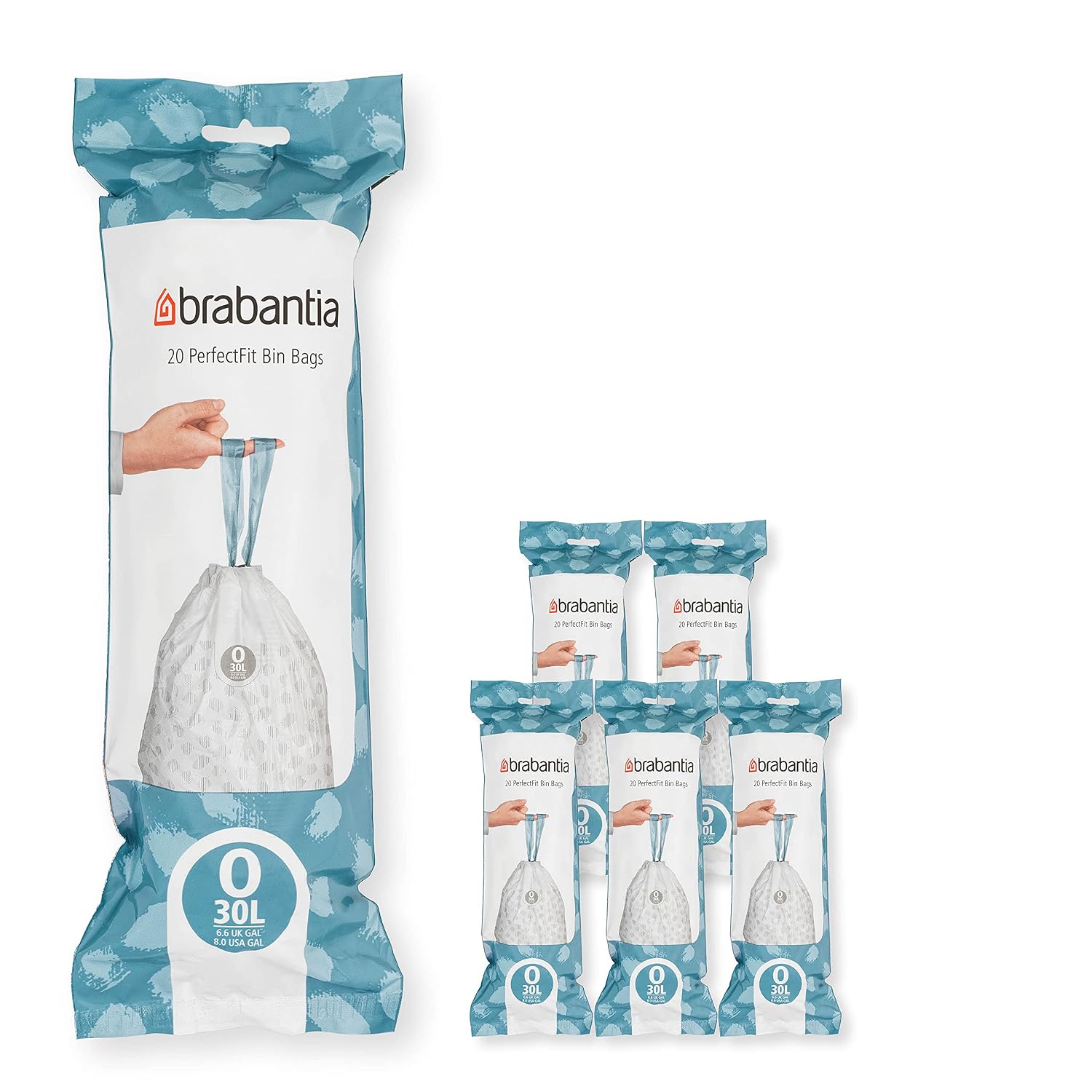 Brabantia PerfectFit Vuilniszak, Wit, Code O, 120 Stuks