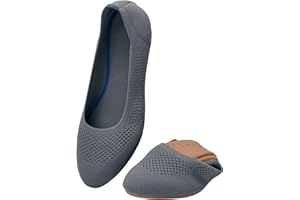 ZZS Damen Ballerinas Slip On Knit Kleid Schuhe Pumps Schuhe Runde Zehe