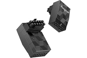 Fasgear 12VHPWR Adapter 90 Degree 1 Pack Right Angle PCI-e 5.0 16pin Power Adapter 12+4pin 600W GPU Male to Female Connector Compatible with GeForce RTX 3090Ti 4070Ti 4080 4090 Graphic Card (Type B)
