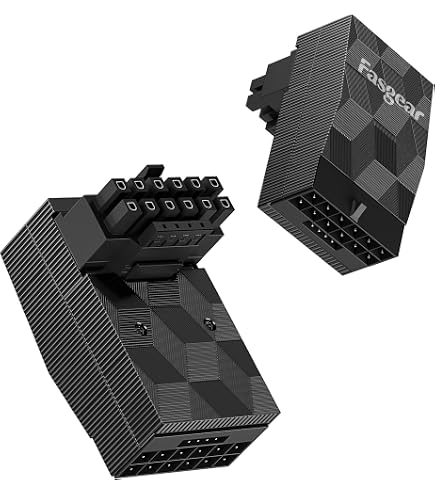 EZDIY-FAB Adaptateur PCIe 5.1 600W 12VHPWR Angle Droit 90° - Compatible RTX 4090 4080 4070Ti
