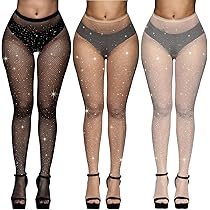 Calze A Rete Con Brillantini E Strass - Collant Sexy Donna Per Feste, Halloween E Cosplay - Foto 7