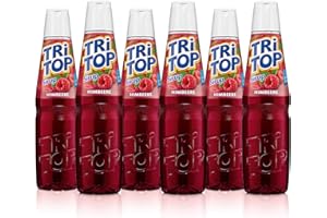 TRI TOP Himbeere | kalorienarmer Sirup für Erfrischungsgetränk, Cocktails oder Süßspeisen | wenig Zucker (6 x 600ml)