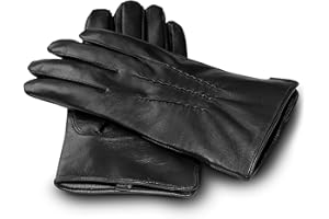 JAMES HAWK Classic Gloves | Guanti classici in pelle touch screen da uomo con fodera in cashmere | eleganti guanti invernali in nero e marrone | regalo premium