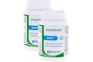 Nutergia – ERGYBASE - Acidité – Maintien de l’équilibre acido-basique – Fonctionnement des enzymes digestives – Complément alimentaire – Lot de 2 boites 60 Gélules