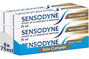 Sensodyne Dentifrice Soin Complet, Action Sensibilité 24H, Pour Protéger les Dents Sensibles, Lot de 6 x 75ml