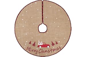 N&T NIETING Falda para árbol de Navidad, 75 cm, arpillera blanca, copo de nieve, para vacaciones, suelo, decoración