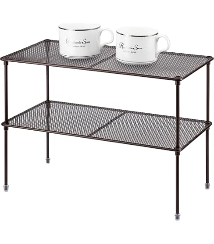 Set 4 Organizer Per Mensole Cucina In Filo Metallico - 33x23,9x15 Cm, Ripiani Salvaspazio Per Armadi E Congelatore, Nero