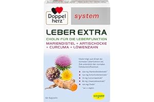 ‎DOPPELHERZ Doppelherz system LEBER EXTRA - Pflanzliche Extra plus Cholin als Beitrag für die normale Leberfunktion - 60 Kapseln