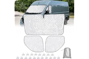LCAUTFR Sonnenschutz Frontscheibe für FIAT Ducato Wohnmobil 3 Stück Thermomatte Set Frontscheibenabdeckung Interner Windschutzscheiben-Abdeckung
