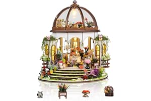 Foyucool DIY Miniature House, Kit Casa delle Bambole in Legno da Montare, Modellino Creativo per Adulti, Compleanni e Natale, Casa dei Fiori del Castello​​​