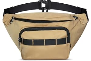 MAVHVAM Adjustable Fanny Packs for Women and Men Belt Bag with Zipper Fashion Waist Packs Chest Crossbody Sling Bag Bum Bags for Running Workout Travel Hiking Cycling Casual Khaki
