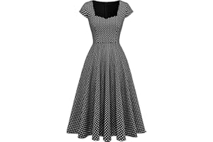 Berylove Cocktailkleid Damen Elegant Vintage Kleid Rockabilly Kleider Herzausschnitt Midi Abendkleid