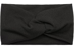 ‎STYLEBREAKER styleBREAKER Damen Haarband mit Twist Knoten in Feinripp Optik | Weiches Stirnband für Sport und Alltag | One Size elastisch, Farbe:Schwarz