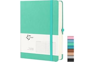 Notatnik Notatnik A5 w twardej oprawie, 320 stron, papier o gramaturze 100g/m2, wielokolorowe etykiety, etykiety na długopis i kieszeń, pamiętnik prezentowy do szkoły, biura (zielony)