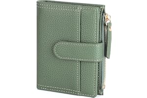 RRANCharltu Purses for Women Small Women Wallets Soft Leather Ladies Purse Card Holder with Zipper Coin Pocket and Multiple Card Slots, Green
