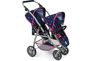 Bayer Chic 2000 689 72 Puppenwagen Tandem-Buggy Vario, Stars Navy, 71 x 47 x 79 cm