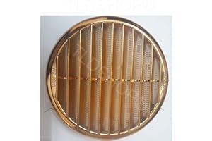 TLDSHOP® - Griglia ventilazione tonda PVC con molle e rete, per fori da Ø80-125 mm, Ø145mm (RAME)