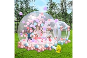 FBSPORT Nadmuchiwany dom bąbelkowy 3m, TPU namiot bąbelkowy dla dorosłych dzieci z dmuchawą i pompą, namiot bąbelkowy do ogrodu kryty na zewnątrz dziedziniec impreza ślub urodziny