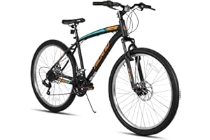 HH HILAND HILAND 26/27.5 Inch Mountain Bike, 18 Speed MTB with Dual Disc Brakes, Mountain Bike for Men Women, High Carbon Steel Frame Bicycle for Adult