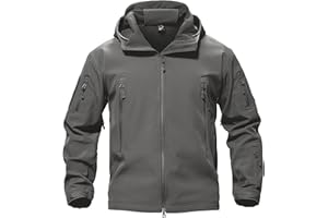 MAGCOMSEN Men's Waterproof Tactical Jackets Winter Outdoor Hiking Softshell Jacket Fleece Lining
