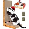 Petslucent Cat Scratcher, 26.8 Inch L Shape Cat Scratching board with Box, Cats Scratching Cardboard with Ball Toy for Indoor Cats, Large Size