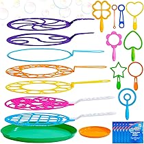 KDISHKRA 36PCS Kit Bulles Géantes Savon pour Enfant avec Baguettes et Outils Créatifs – Grand Jouet Bulles Extérieur pour Fête, Mariage, Anniversaire, Jardin, Parc – Produit Bulle Enfant