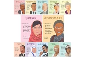 Decorably Geschichts-Poster für Klassenzimmer, 27,9 x 35,6 cm, matt, laminiert, Motivationsposter für Klassenzimmer, 12 Stück