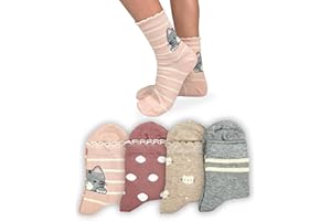 LEON D'ORO Calzini Bambina Caldo Cotone 4/6 Paia Calze Bimba Caldo Cotone Calze Bambina invernali Made in Italy