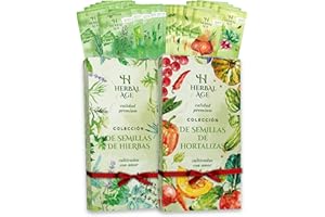 HERBAL AGE 24 Variedades De Jardín Plantas, 13,800 Semillas Para Huerto Cultivar De Hierbas Aromáticas y Verduras: Rúcula, Cebollino, Perejil – Jardinería En Casa Interior y Exterior, Regalos Para Hombre y Mujer