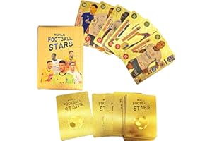 FYFLYMT Fussball Star Karten,55 PCS Gold Fußball Sammelkarten,World Cup Fußball Star Karten Für Sammeln Für Fans