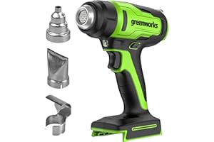 Greenworks G24HG Pistola de Calor Inalámbrica, Calentamiento Rápido en 9 Segundos, 200L/Min 2 Velocidades de Ventilador, SIN Batería de 24V y Cargador, Garantía de 3 Años